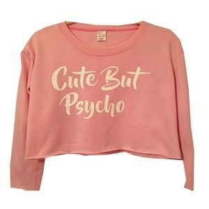 CLEARANCE!! CUTE Cropped pink sweatshirt! Size "L"